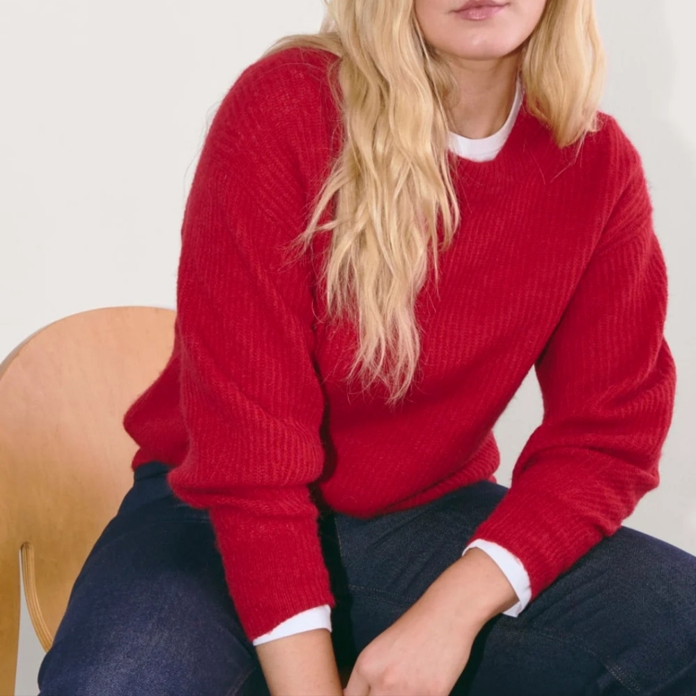 Everlane Alpaca Red Women's Crew Neck Sweater